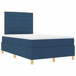 vidaXL Lit à ressort LED avec matelas Bleu 120 x 200 cm tissu