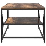vidaXL Table Basse avec Étagère Chêne Fumé 90x50x40 cm Bois Mécanisé