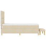 vidaXL Lit à ressorts avec matelas Crème 100 x 200 cm tissu