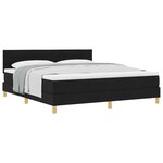 vidaXL Lit à ressorts avec matelas Noir 180 x 200 cm tissu