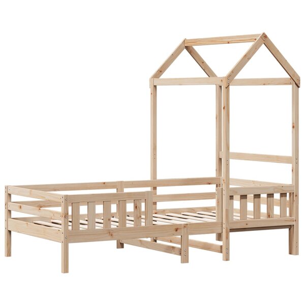 vidaXL Cadre de lit avec toit 75x190 cm bois de pin massif