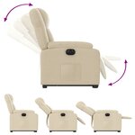 vidaXL Fauteuil inclinable électrique crème tissu