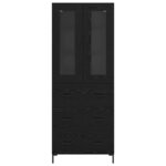 vidaXL Haut Armoire avec tiroir 2 Pièces Chêne noir Bois d'ingénierie