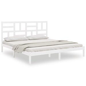 vidaXL Cadre de lit sans matelas blanc bois massif 180x200 cm