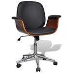 vidaXL Chaise pivotante Bois courbé et similicuir