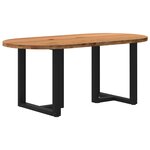 vidaXL Table à manger marron clair bois de chêne massif ovale