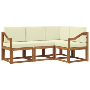vidaXL Ensemble de canapés d'extérieur 4 pc Naturel et Crème