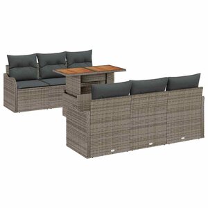 vidaXL Ensemble de canapé de jardin 7 Pièces Gris 100 x 55 x 73 cm