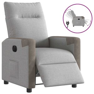 vidaXL Fauteuil inclinable électrique gris nuage tissu