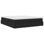 vidaXL Lit avec rangement et matelas Noir 200 x 200 cm Polyester