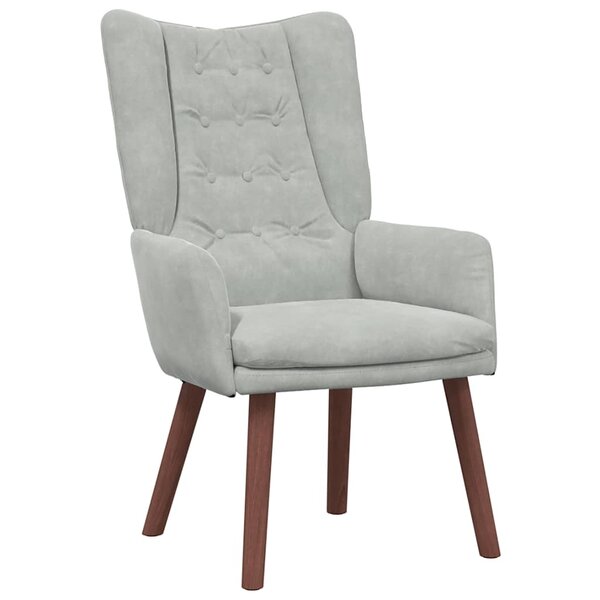 vidaXL fauteuil Gris clair 63 x 67 x 94 cm Velours