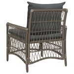 vidaXL Chaise de jardin avec coussins Gris en poly rotin