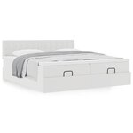 VidaXL Cadre de lit ottoman avec matelas blanc 200x200 cm similicuir