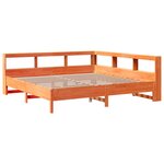 vidaXL Lit bibliothèque sans matelas cire marron 200x200 cm pin massif