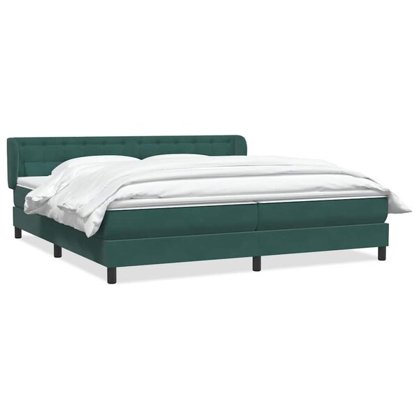 vidaXL Sommier à lattes de lit et matelas vert foncé 180x210cm velours
