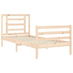 vidaXL Cadre de lit avec tête de lit 90x200 cm bois massif