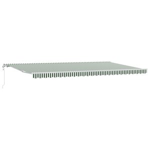 Auvent Rétractable Automatique vidaXL Vert et Blanc 600x350 cm