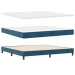 vidaXL Lit à ressorts avec tête de lit Bleu foncé 200 x 200 cm Velours