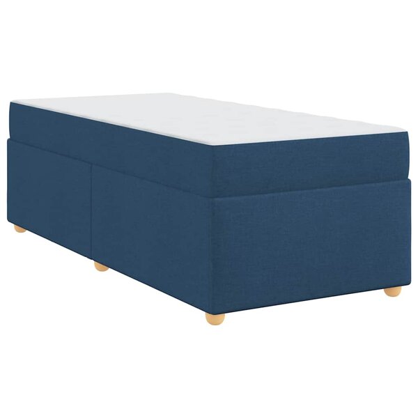 vidaXL Cadre de lit avec matelas Bleu 100 x 200 cm tissu