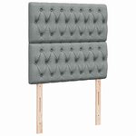 vidaXL Sommier à lattes de lit avec matelas Gris clair 100x200cm Tissu