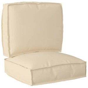 vidaXL Set de coussins de palette 2 Pièces Beige Tissu Oxford