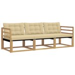 vidaXL Ensemble de canapés d'extérieur 3 Pièces Blanc et Beige