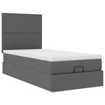 vidaXL Cadre de lit ottoman avec matelas gris foncé 100x200 cm tissu