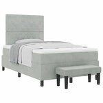 vidaXL Lit à ressorts avec matelas Gris clair 120 x 190 cm Velours