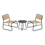 Ensemble de bistrot avec table basse et 2 chaises beige noir 03_0009406
