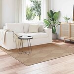 vidaXL Tapis de surface Carré HUARTE Naturel 120 x 120 cm Polyester
