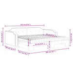 vidaXL Lit de jour avec gigogne et matelas gris foncé 90x200 cm tissu