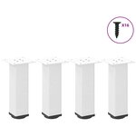 vidaXL Pieds de table basse 4 pièces Blanc 42-44 cm Acier