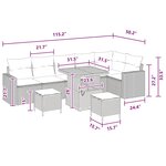 vidaXL Ensemble de canapé de jardin 9 Pièces Noir polyrotin