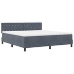 vidaXL Lit à ressorts avec tête de lit Gris foncé 180 x 200 cm Velours
