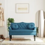 vidaXL Banc avec coussins bleu 120 5x65x75 cm velours