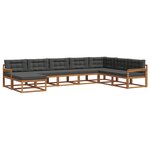 vidaXL Ensemble de canapés d'extérieur 8 pc Naturel et Anthracite