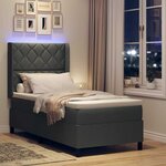 vidaXL Lit à ressorts avec matelas Gris foncé 90 x 200 cm tissu