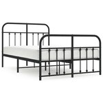 vidaXL Cadre de lit métal sans matelas avec pied de lit noir 120x190cm