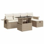 vidaXL Salon de jardin avec coussins 6 Pièces beige résine tressée