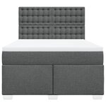 vidaXL Sommier à lattes de lit avec matelas Gris foncé 140x200cm Tissu
