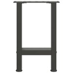 vidaXL Pieds de table basse Anthracite 2 pièces 38 x (42-43) cm Acier