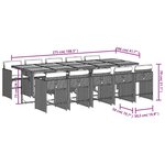 vidaXL Ensemble à manger de jardin 11 Pièces coussins noir résine tressée