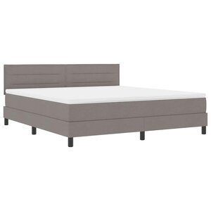 vidaXL Lit à ressorts avec matelas avec LED Taupe 180 x 200 cm tissu