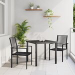 vidaXL Set de Salle à Manger de Jardin 3 Pièces noir Rattan PVC