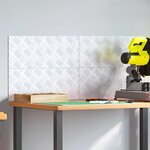 vidaXL Plaques à damier 4 Pièces Argent 50 x 20 cm Aluminium