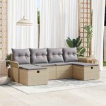 vidaXL Ensemble de canapé de jardin 6 Pièces beige et gris clair