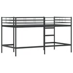 vidaXL Lit mezzanine pour enfants Noir 79 5 x 200 cm Acier