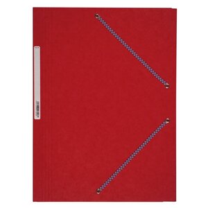 Chemise Carte Lustée A4 à rabats avec élastique et étiquette de dos Rouge COUTAL