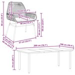 vidaXL Ensemble à manger jardin coussins 9Pièces marron poly rotin verre