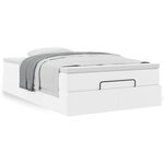 VidaXL Cadre de lit ottoman avec matelas blanc 120x200 cm similicuir